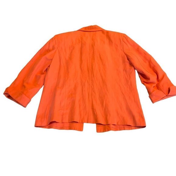 COLDWATER CREEK Orange Silk Linen Jacket Open Front Medium - Picture 2 of 7